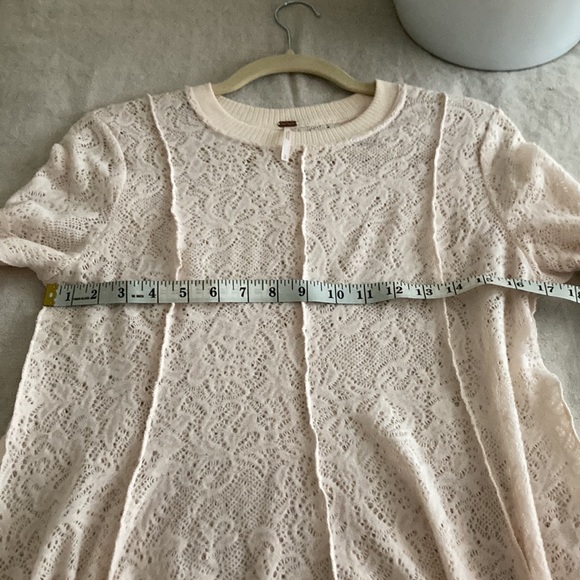 NWT Free People Lace crochet knit Coffee in the Morning Tunic, Chamoix, size S - Picture 10 of 10